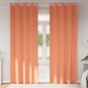 Rideaux occultants avec anneaux 2 pcs Couleur terre cuite 536586536586