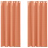 Rideaux occultants avec anneaux 2 pcs Couleur terre cuite 536586536586