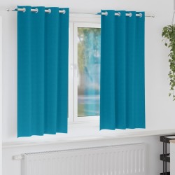 Rideaux occultants avec anneaux 2 pcs Turquoise 175 x 140 cm 536587536587