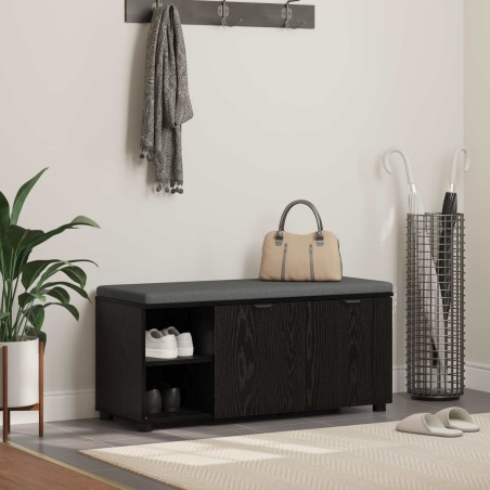 Banc d'entrée avec coussin Chêne Noir 100 x 38 x 46 cm 536590536590