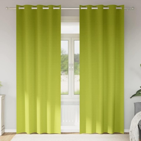 Rideaux occultants avec anneaux 2 pcs Vert 245 x 140 cm 536592536592