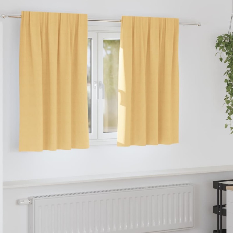 Rideaux occultants avec anneaux 2 pcs Beige 140 x 140 cm 536594536594