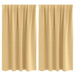 Rideaux occultants avec anneaux 2 pcs Beige 140 x 140 cm 536594536594