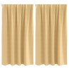 Rideaux occultants avec anneaux 2 pcs Beige 140 x 140 cm 536594536594
