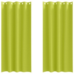 Rideaux occultants avec anneaux 2 pcs Vert 260 x 140 cm 536595536595