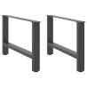 Pieds de table basse Anthracite 2 pièces 70 x (42-43) cm Acier 536596536596