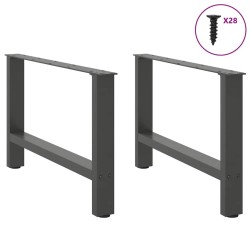 Pieds de table basse Anthracite 2 pièces 70 x (42-43) cm Acier 536596536596