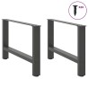 Pieds de table basse Anthracite 2 pièces 70 x (42-43) cm Acier 536596536596