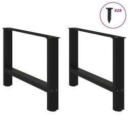 Pieds de table basse Noir 2 pièces 70 x (42-43) cm Acier 536600536600