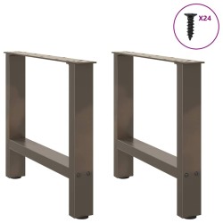 Pieds de table basse en acier naturel 2 pièces 60 x (42-43) cm Acier 536601536601