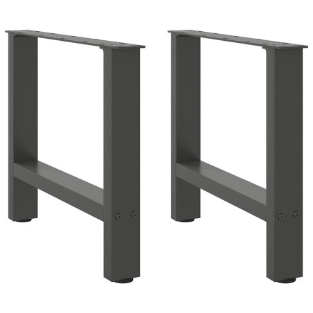 Pieds de table basse Anthracite 2 pièces 60 x (42-43) cm Acier 536602536602