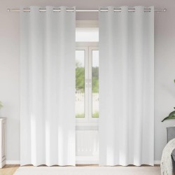 Rideaux occultants avec anneaux 2 pcs Blanc pur 225 x 140 cm 536605536605