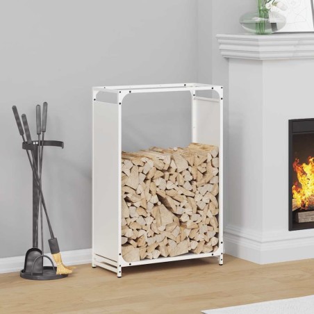 Portant de bois chauffage blanc 60x28x90 cm 536607536607