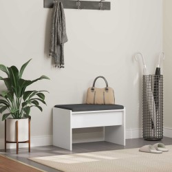 Banc d'entrée avec coussin Blanc 63 x 38 x 40 cm 536608536608