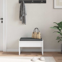 Banc d'entrée avec coussin Blanc 63 x 38 x 40 cm 536608536608