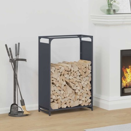 Portant de bois chauffage anthracite 60x28x90 cm 536609536609