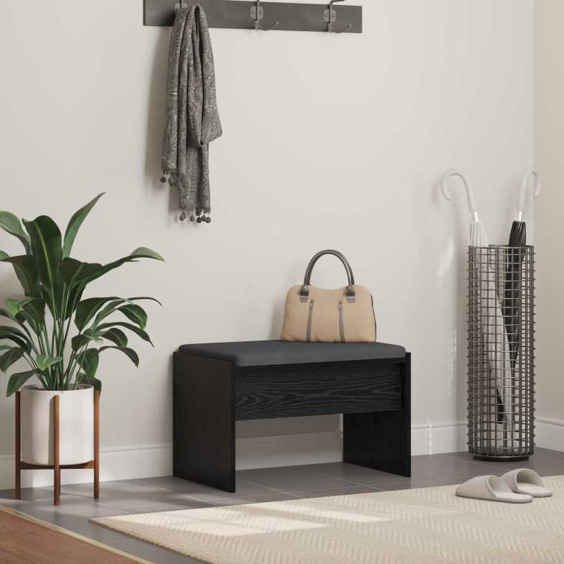 Banc d'entrée avec coussin Chêne noir 63 x 38 x 40 cm 536610536610