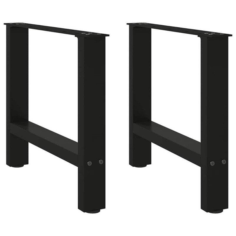 Pieds de table basse Noir 2 pièces 60 x (42-43) cm Acier 536612536612