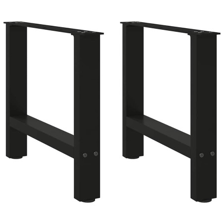 Pieds de table basse Noir 2 pièces 60 x (42-43) cm Acier 536612536612