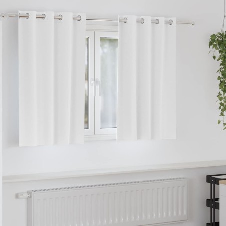 Rideaux occultants avec anneaux 2 pcs Blanc pur 140 x 140 cm 536615536615