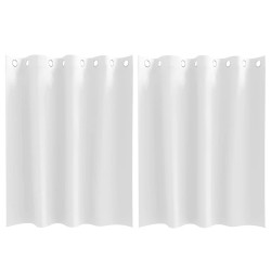 Rideaux occultants avec anneaux 2 pcs Blanc pur 140 x 140 cm 536615536615