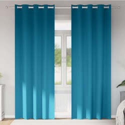 Rideaux occultants avec anneaux 2 pcs Turquoise 260 x 140 cm 536616536616