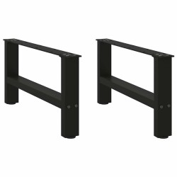 Pieds de table basse Noir 2 pièces 60 x (30-31) cm Acier 536617536617