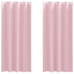 Rideaux occultants avec anneaux 2 pcs Rose bébé 260 x 140 cm 536621536621