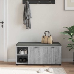 Banc d'entrée avec coussin Gris Sonoma 100 x 38 x 46 cm 536622536622