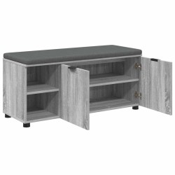 Banc d'entrée avec coussin Gris Sonoma 100 x 38 x 46 cm 536622536622