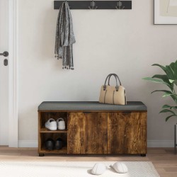 Banc d'entrée avec coussin Chêne Fumé 100 x 38 x 46 cm 536623536623