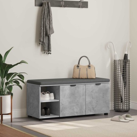 Banc d'entrée avec coussin Gris Béton 100 x 38 x 46 cm 536624536624