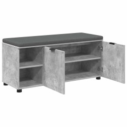 Banc d'entrée avec coussin Gris Béton 100 x 38 x 46 cm 536624536624