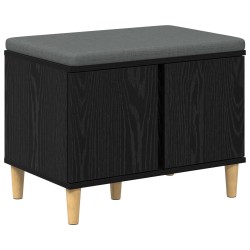 Banc d'entrée avec coussin Chêne Noir 60 x 38 x 46 cm 536627536627