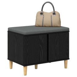 Banc d'entrée avec coussin Chêne Noir 60 x 38 x 46 cm 536627536627