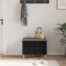 Banc d'entrée avec coussin Chêne Noir 60 x 38 x 46 cm 536627536627