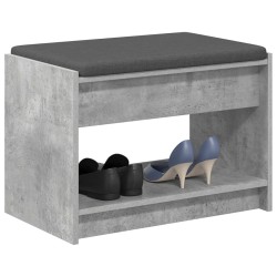Banc d'entrée avec coussin Gris Béton 63 x 38 x 45 cm 536630536630