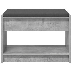 Banc d'entrée avec coussin Gris Béton 63 x 38 x 45 cm 536630536630