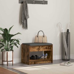 Banc d'entrée avec coussin Chêne Fumé 63 x 38 x 45 cm 536633536633