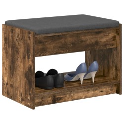 Banc d'entrée avec coussin Chêne Fumé 63 x 38 x 45 cm 536633536633