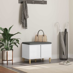 Banc d'entrée Blanc 60 x 38 x 46 cm Bois Ingénierie et Tissu 536635536635