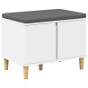 Banc d'entrée Blanc 60 x 38 x 46 cm Bois Ingénierie et Tissu 536635536635