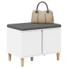 Banc d'entrée Blanc 60 x 38 x 46 cm Bois Ingénierie et Tissu 536635536635