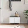 Banc d'entrée Blanc 60 x 38 x 46 cm Bois Ingénierie et Tissu 536635536635