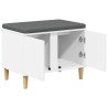 Banc d'entrée Blanc 60 x 38 x 46 cm Bois Ingénierie et Tissu 536635536635