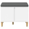 Banc d'entrée Blanc 60 x 38 x 46 cm Bois Ingénierie et Tissu 536635536635