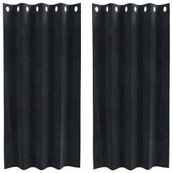 Rideaux occultants 2 pcs Noir 140 x 175 cm Velours 536637536637