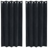 Rideaux occultants 2 pcs Noir 140 x 175 cm Velours 536637536637