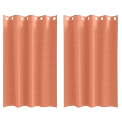 Rideaux occultants avec anneaux 2 pcs Couleur terre cuite 536638536638