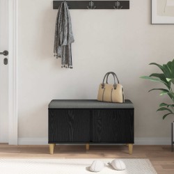 Banc d'entrée avec coussin Chêne Noir 80 x 38 x 46 cm 536640536640